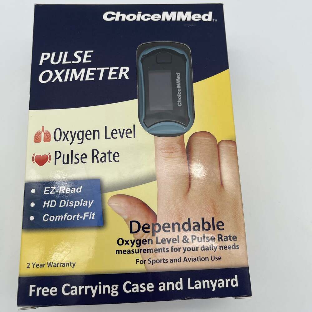 ChoiceMMed Fingertip Pulse Oximeter with Carrying Case‎ and Lanyard